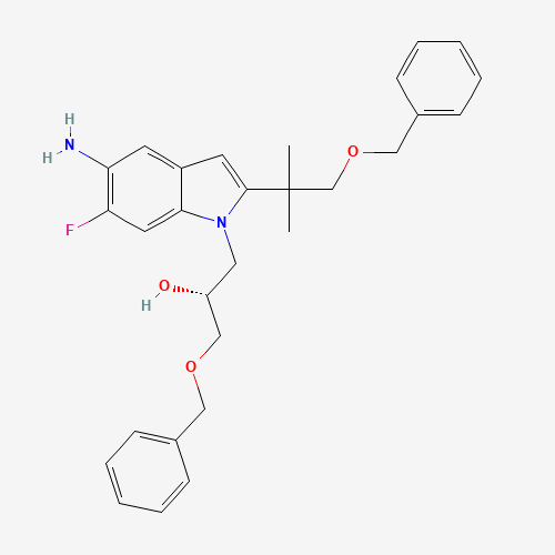 (R)-1-(5-Amino-2-(1-(benzyloxy)-2-methylpropan-2-yl)-6-fluoro-1H-indol-1-yl)-3-(benzyloxy)propan-2-ol