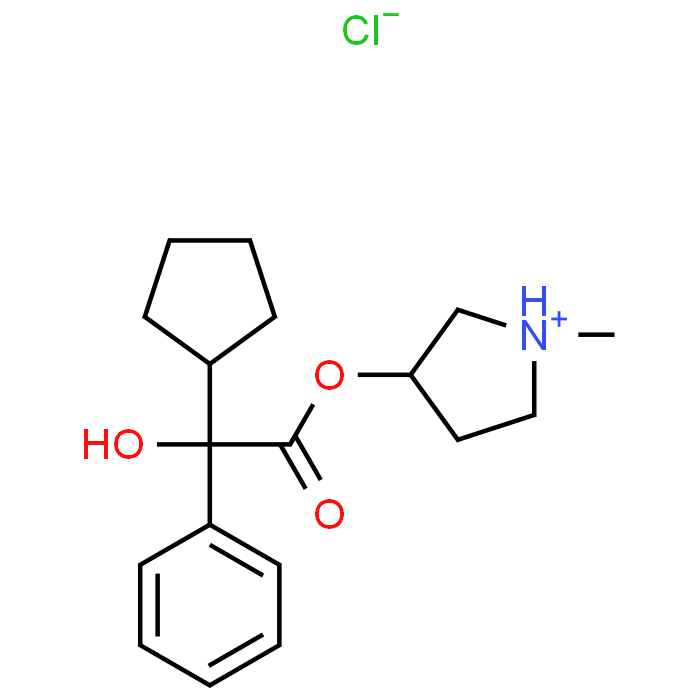 1-Methylpyrrolidin-3-yl 2-cyclopentyl-2-hydroxy-2-phenylacetate hydrochloride