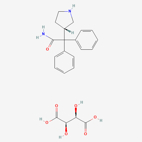(S)-2,2-Diphenyl-2-(pyrrolidin-3-yl)acetamide (2R,3R)-2,3-dihydroxysuccinate