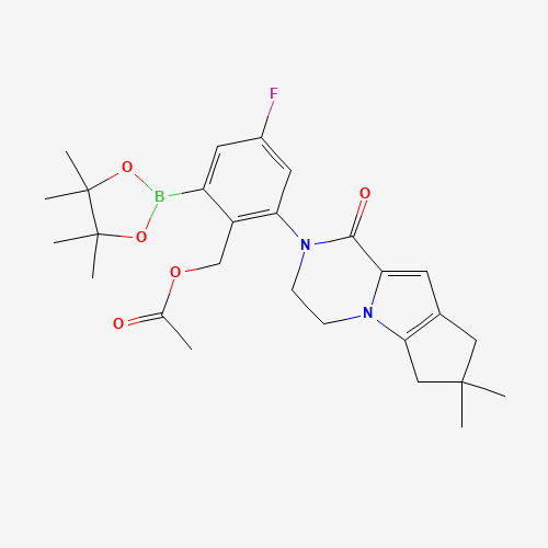 2-(7,7-Dimethyl-1-oxo-3,4,7,8-tetrahydro-1H-cyclopenta[4,5]pyrrolo[1,2-a]pyrazin-2(6H)-yl)-4-fluoro-6-(4,4,5,5-tetramethyl-1,3,2-dioxaborolan-2-yl)benzyl acetate
