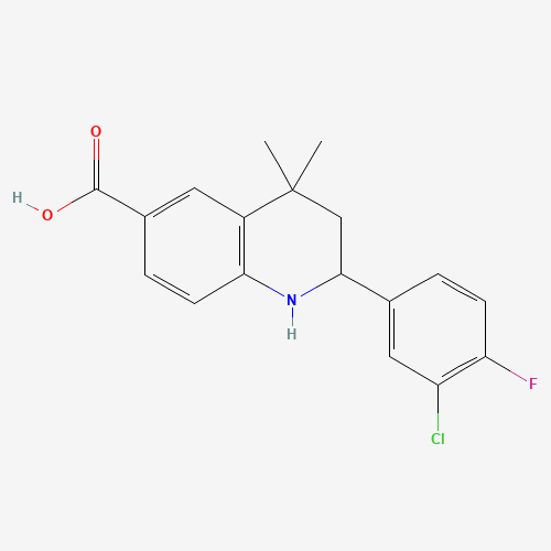 2-(3-Chloro-4-fluorophenyl)-4,4-dimethyl-1,2,3,4-tetrahydroquinoline-6-carboxylic acid
