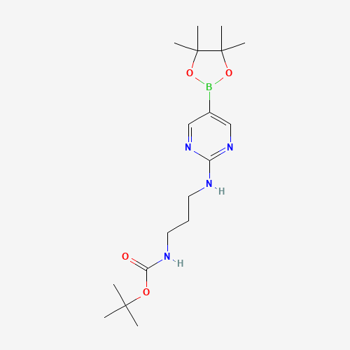 tert-Butyl (3-((5-(4,4,5,5-tetramethyl-1,3,2-dioxaborolan-2-yl)pyrimidin-2-yl)amino)propyl)carbamate