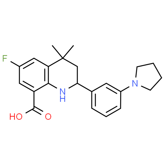 6-Fluoro-4,4-dimethyl-2-(3-(pyrrolidin-1-yl)phenyl)-1,2,3,4-tetrahydroquinoline-8-carboxylic acid