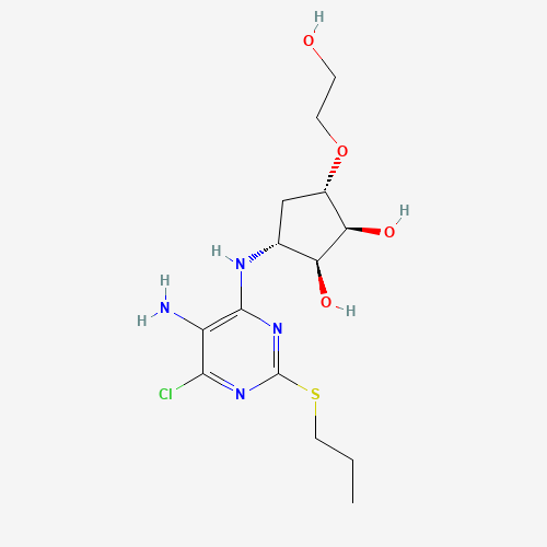 (1S,2S,3R,5S)-3-((5-Amino-6-chloro-2-(propylthio)pyrimidin-4-yl)amino)-5-(2-hydroxyethoxy)cyclopentane-1,2-diol