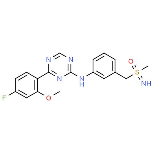 4-(4-Fluoro-2-methoxyphenyl)-N-(3-((S-methylsulfonimidoyl)methyl)phenyl)-1,3,5-triazin-2-amine