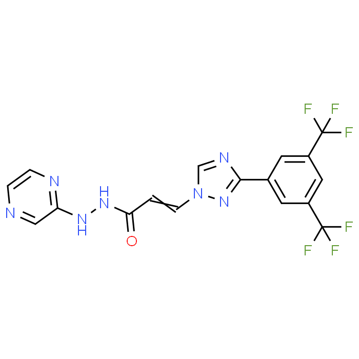 (E)-3-(3-(3,5-Bis(trifluoromethyl)phenyl)-1H-1,2,4-triazol-1-yl)-N'-(pyrazin-2-yl)acrylohydrazide