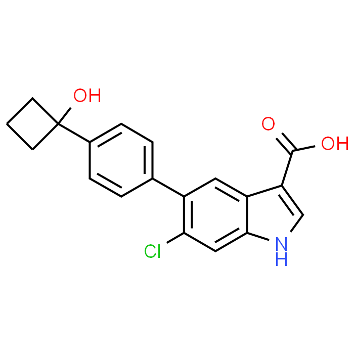 6-Chloro-5-(4-(1-hydroxycyclobutyl)phenyl)-1H-indole-3-carboxylic acid