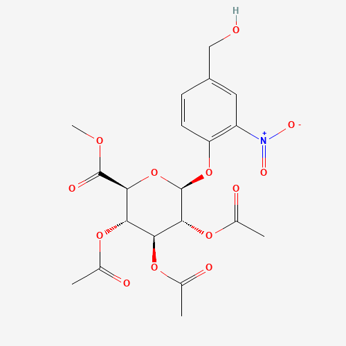 (2S,3R,4S,5S,6S)-2-(4-(Hydroxymethyl)-2-nitrophenoxy)-6-(methoxycarbonyl)tetrahydro-2H-pyran-3,4,5-triyl triacetate