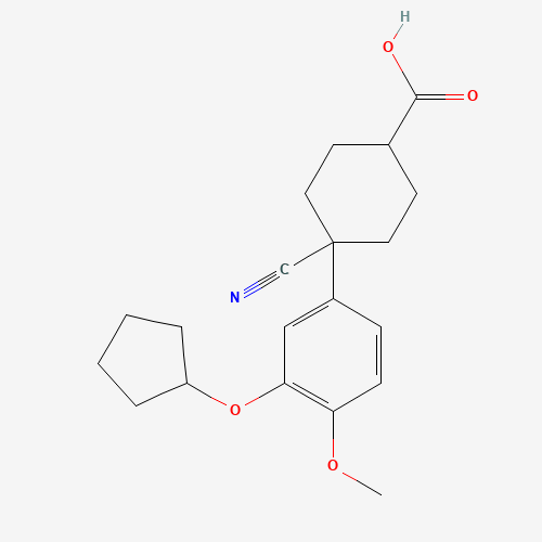 Trans-4-cyano-4-[3-(cyclopentyloxy)-4-methoxyphenyl]cyclohexanecarboxylic acid