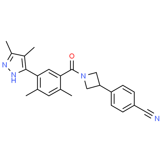 4-(1-(5-(4,5-Dimethyl-1H-pyrazol-3-yl)-2,4-dimethylbenzoyl)azetidin-3-yl)benzonitrile
