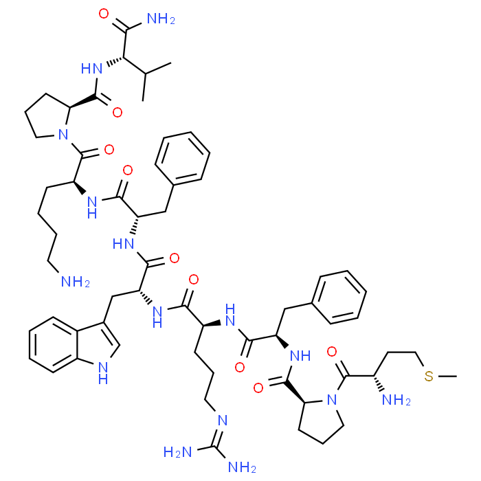 H-Met-Pro-D-Phe-Arg-D-Trp-Phe-Lys-Pro-Val-NH2