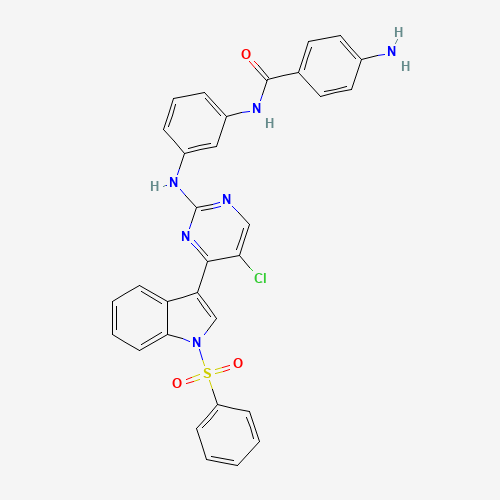 4-Amino-N-(3-((5-chloro-4-(1-(phenylsulfonyl)-1H-indol-3-yl)pyrimidin-2-yl)amino)phenyl)benzamide