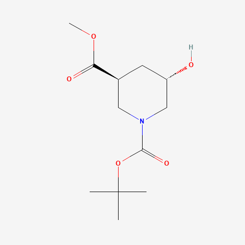 Trans-1,3-piperidinedicarboxylic acid, 5-hydroxy-, 1-(1,1-dimethylethyl) 3-methyl ester