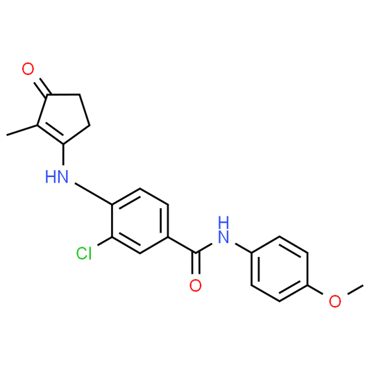 3-Chloro-N-(4-methoxyphenyl)-4-((2-methyl-3-oxocyclopent-1-en-1-yl)amino)benzamide