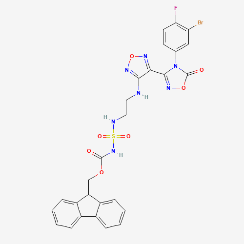 (9H-fluoren-9-yl)methyl n-(2-((4-(4-(3-bromo-4-fluorophenyl)-5-oxo-4,5-dihydro-1,2,4-oxadiazol-3-yl)-1,2,5-oxadiazol-3-yl)amino)ethyl)sulfamoylcarbamate