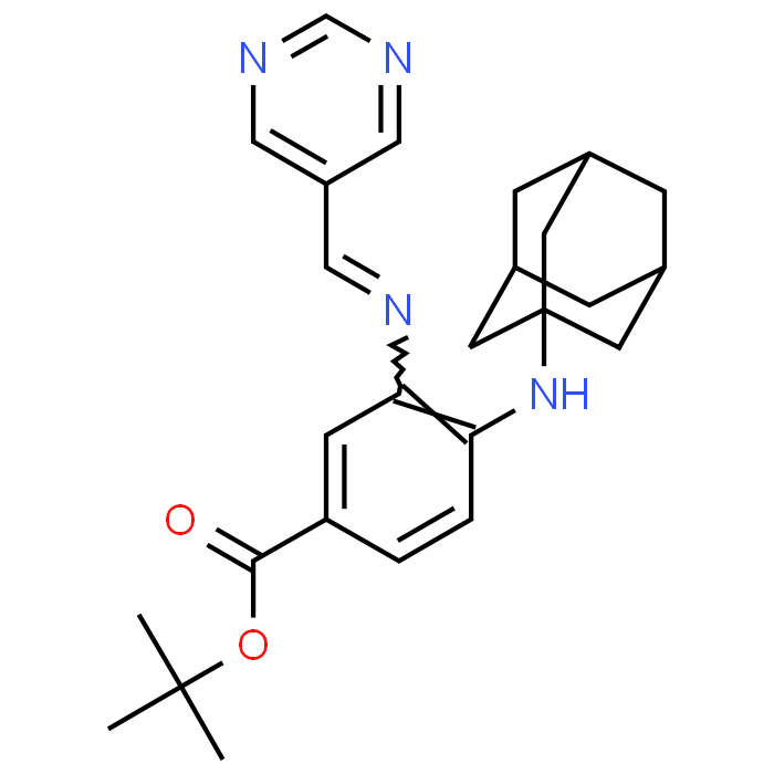 (Z)-tert-Butyl 4-(adamantan-1-ylamino)-3-((pyrimidin-5-ylmethylene)amino)benzoate