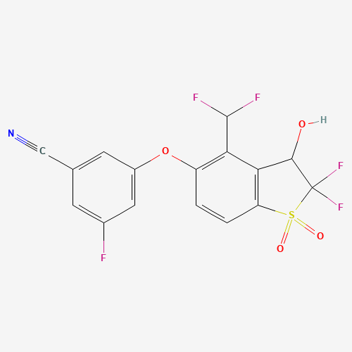 3-((4-(Difluoromethyl)-2,2-difluoro-3-hydroxy-1,1-dioxido-2,3-dihydrobenzo[b]thiophen-5-yl)oxy)-5-fluorobenzonitrile