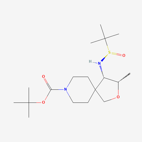 tert-Butyl (3S,4S)-4-(((R)-tert-butylsulfinyl)amino)-3-methyl-2-oxa-8-azaspiro[4.5]decane-8-carboxylate