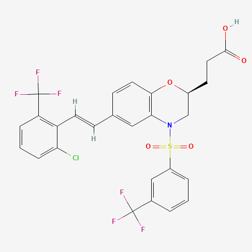 3-[(2S)-6-[(E)-2-[2-chloro-6-(trifluoromethyl)phenyl]ethenyl]-4-[3-(trifluoromethyl)benzenesulfonyl]-3,4-dihydro-2H-1,4-benzoxazin-2-yl]propanoic acid