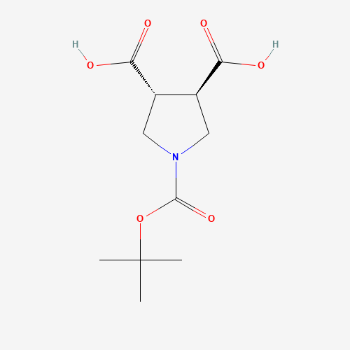 (3R,4R)-1-(tert-Butoxycarbonyl)pyrrolidine-3,4-dicarboxylic acid