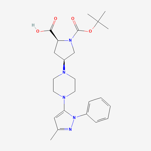 (2S,4S)-1-(tert-Butoxycarbonyl)-4-(4-(3-methyl-1-phenyl-1H-pyrazol-5-yl)piperazin-1-yl)pyrrolidine-2-carboxylic acid
