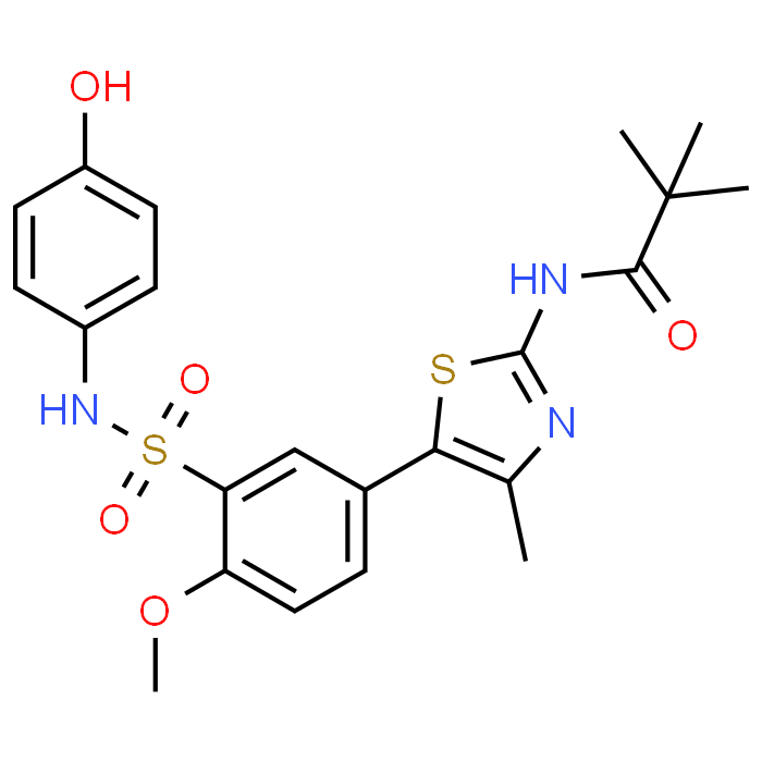 N-(5-(3-(N-(4-hydroxyphenyl)sulfamoyl)-4-methoxyphenyl)-4-methylthiazol-2-yl)pivalamide