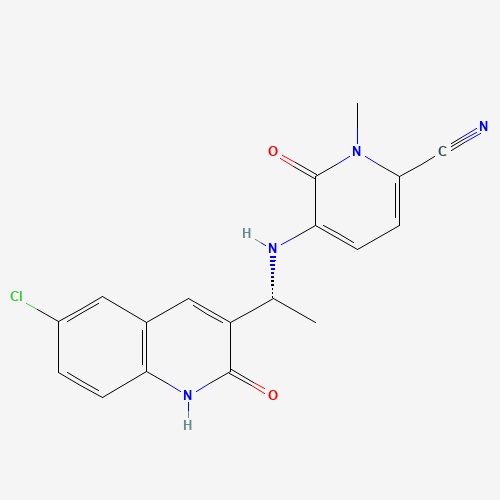 (R)-5-((1-(6-Chloro-2-oxo-1,2-dihydroquinolin-3-yl)ethyl)amino)-1-methyl-6-oxo-1,6-dihydropyridine-2-carbonitrile