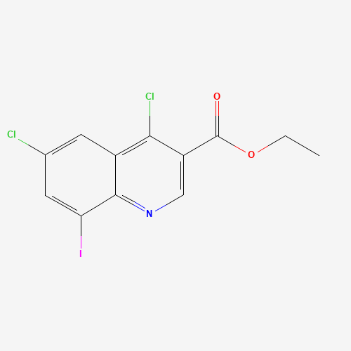 3-Quinolinecarboxylic acid, 4,6-dichloro-8-iodo-,ethyl ester