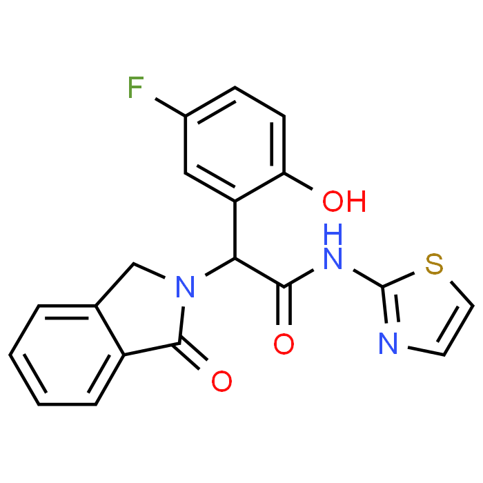 2-(5-Fluoro-2-hydroxyphenyl)-2-(1-oxoisoindolin-2-yl)-N-(thiazol-2-yl)acetamide