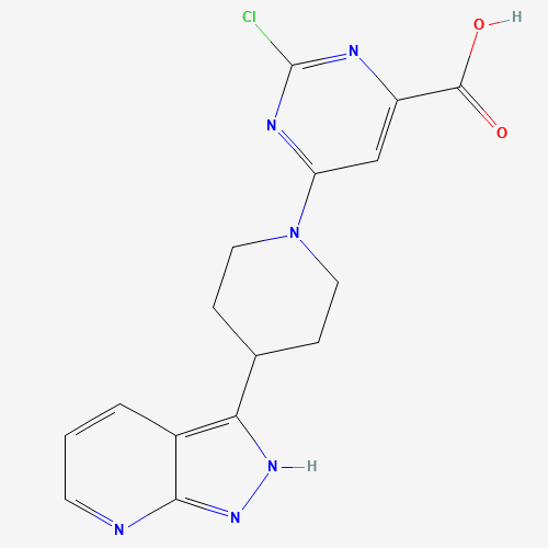 6-(4-(1H-Pyrazolo[3,4-b]pyridin-3-yl)piperidin-1-yl)-2-chloropyrimidine-4-carboxylic acid