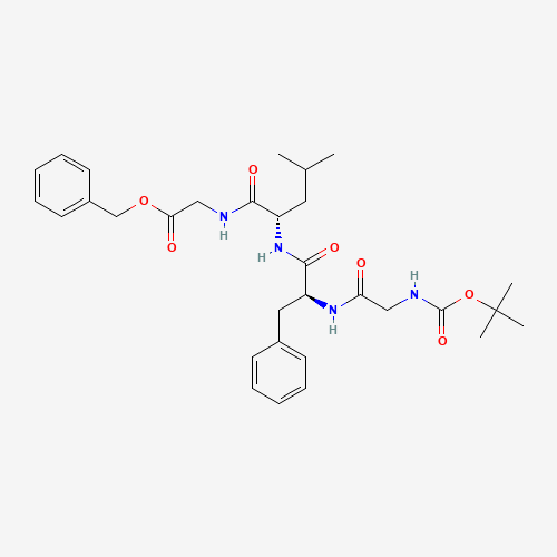 Benzyl 2-[(2S)-2-[(2S)-2-(2-{[(tert-butoxy)carbonyl]amino}acetamido)-3-phenylpropanamido]-4-methylpentanamido]acetate