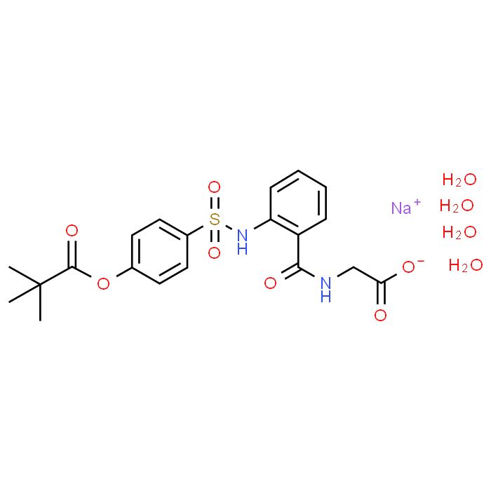 Sodium 2-(2-(4-(pivaloyloxy)phenylsulfonamido)benzamido)acetate tetrahydrate