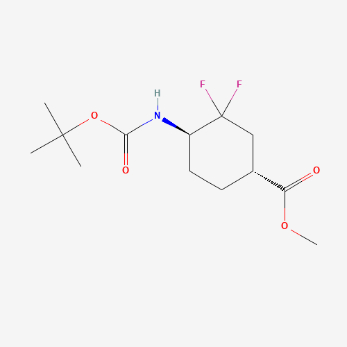 Methyl trans-4-((tert-butoxycarbonyl)amino)-3,3-difluorocyclohexane-1-carboxylate