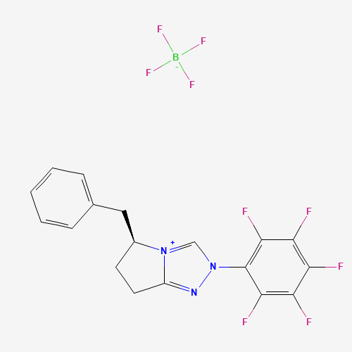 (S)-5-Benzyl-2-(perfluorophenyl)-6,7-dihydro-5H-pyrrolo[2,1-c][1,2,4]triazol-2-ium tetrafluoroborate
