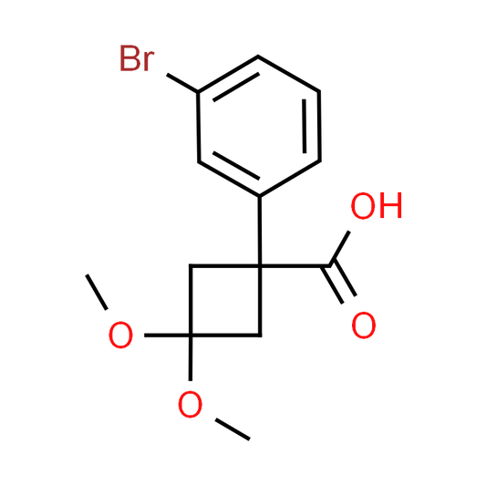 1-(3-Bromophenyl)-3,3-dimethoxycyclobutane-1-carboxylic acid