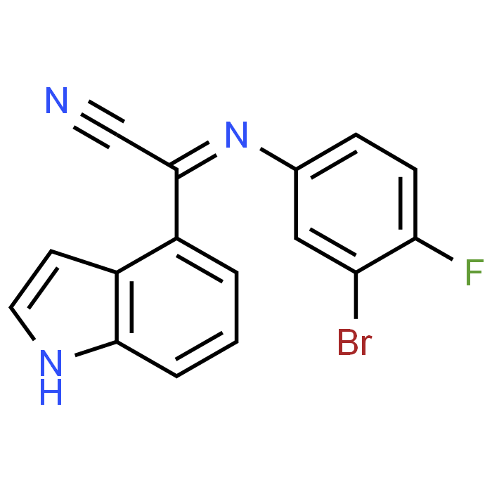 N-(3-BROMO-4-FLUOROPHENYL)-1H-INDOLE-4-CARBIMIDOYL CYANIDE