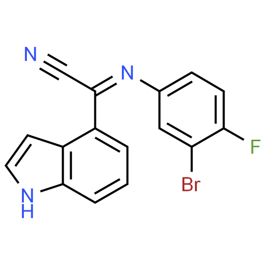 N-(3-BROMO-4-FLUOROPHENYL)-1H-INDOLE-4-CARBIMIDOYL CYANIDE