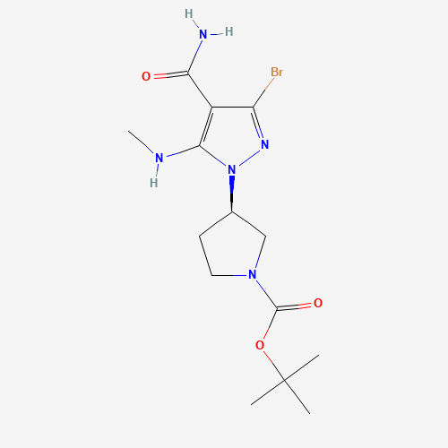 tert-butyl (3R)-3-[3-bromo-4-carbamoyl-5-(methylamino)-1H-pyrazol-1-yl]pyrrolidine-1-carboxylate