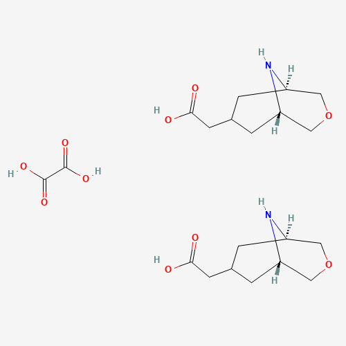 Rel-2-((1R,5S,7r)-3-oxa-9-azabicyclo[3.3.1]nonan-7-yl)acetic acid hemiethanedioate