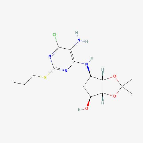(3aR,4S,6R,6aS)-6-((5-amino-6-chloro-2-(propylthio)pyrimidin-4-yl)amino)-2,2-dimethyltetrahydro-3aH-cyclopenta[d][1,3]dioxol-4-ol
