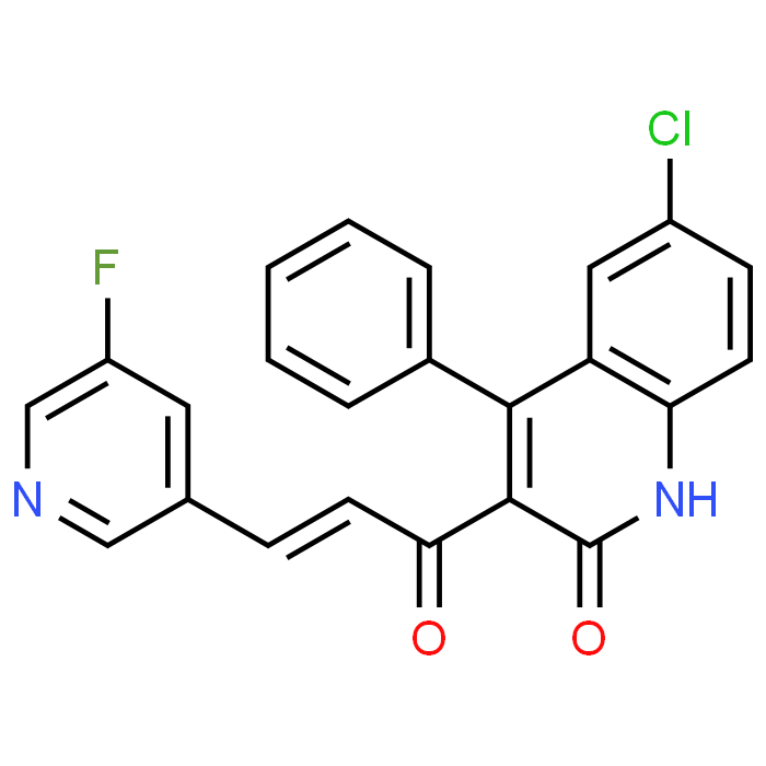 (E)-6-Chloro-3-(3-(5-fluoropyridin-3-yl)acryloyl)-4-phenylquinolin-2(1H)-one