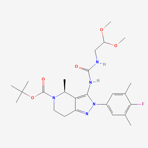 tert-Butyl (S)-3-(3-(2,2-dimethoxyethyl)ureido)-2-(4-fluoro-3,5-dimethylphenyl)-4-methyl-2,4,6,7-tetrahydro-5H-pyrazolo[4,3-c]pyridine-5-carboxylate