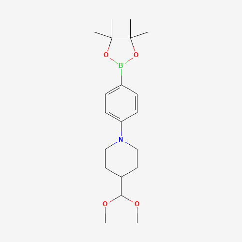 4-(Dimethoxymethyl)-1-(4-(4,4,5,5-tetramethyl-1,3,2-dioxaborolan-2-yl)phenyl)piperidine