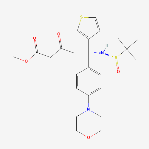 Methyl (S)-5-(((S)-tert-butylsulfinyl)amino)-5-(4-morpholinophenyl)-3-oxo-5-(thiophen-3-yl)pentanoate