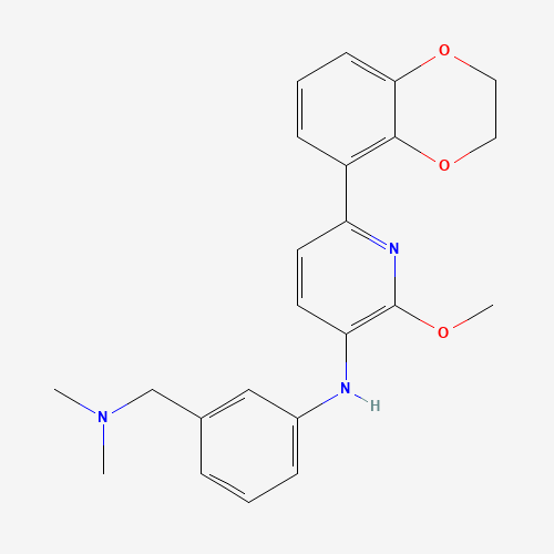 6-(2,3-Dihydrobenzo[b][1,4]dioxin-5-yl)-N-(3-((dimethylamino)methyl)phenyl)-2-methoxypyridin-3-amine
