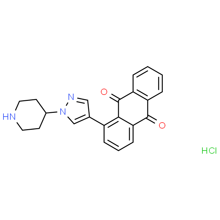 1-(1-(Piperidin-4-yl)-1H-pyrazol-4-yl)anthracene-9,10-dione hydrochloride