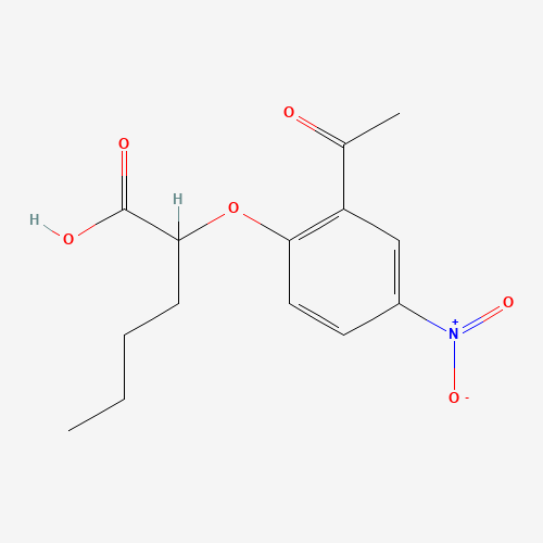 2-(2-Acetyl-4-nitrophenoxy)hexanoic acid