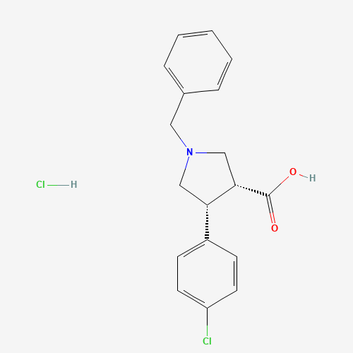 (3R,4R)-1-Benzyl-4-(4-chlorophenyl)pyrrolidine-3-carboxylic acid hydrochloride