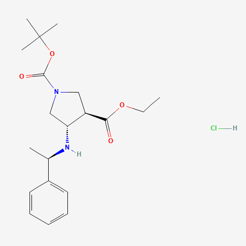 1-(tert-Butyl) 3-ethyl (3R,4S)-4-(((R)-1-phenylethyl)amino)pyrrolidine-1,3-dicarboxylate hydrochloride