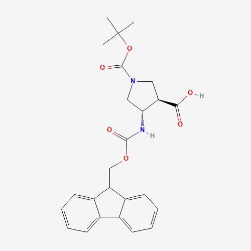 (3R,4S)-4-((((9H-Fluoren-9-yl)methoxy)carbonyl)amino)-1-(tert-butoxycarbonyl)pyrrolidine-3-carboxylic acid